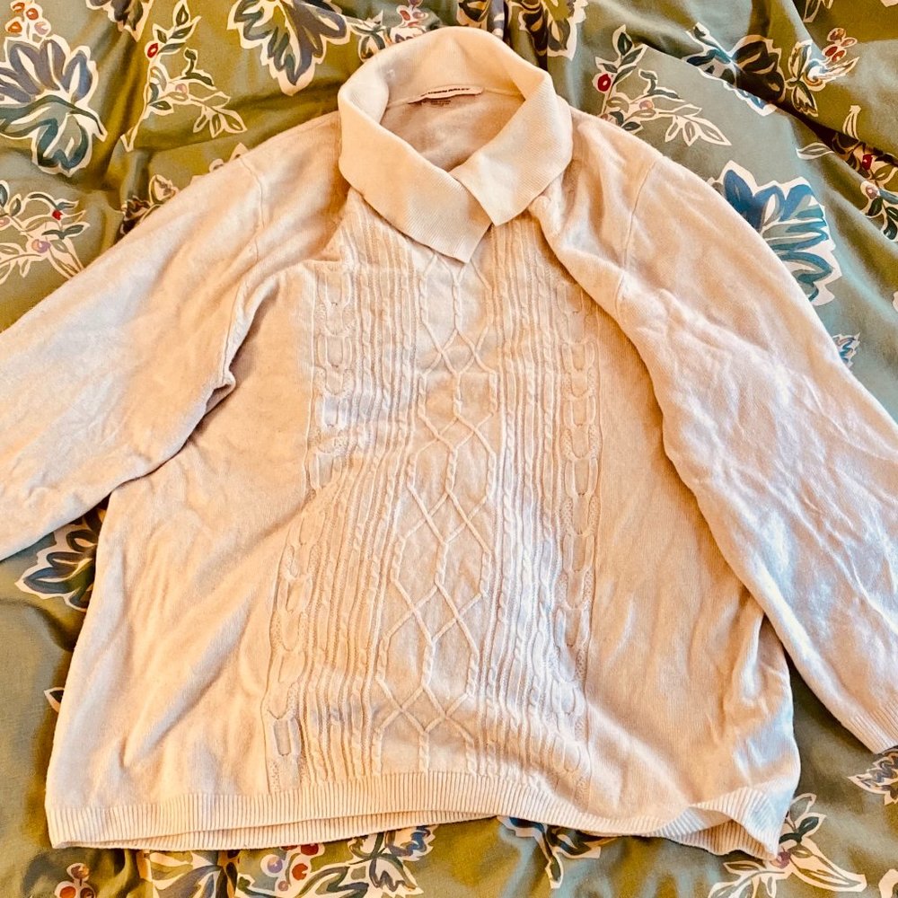 Allison Daley White Acrylic Sweater